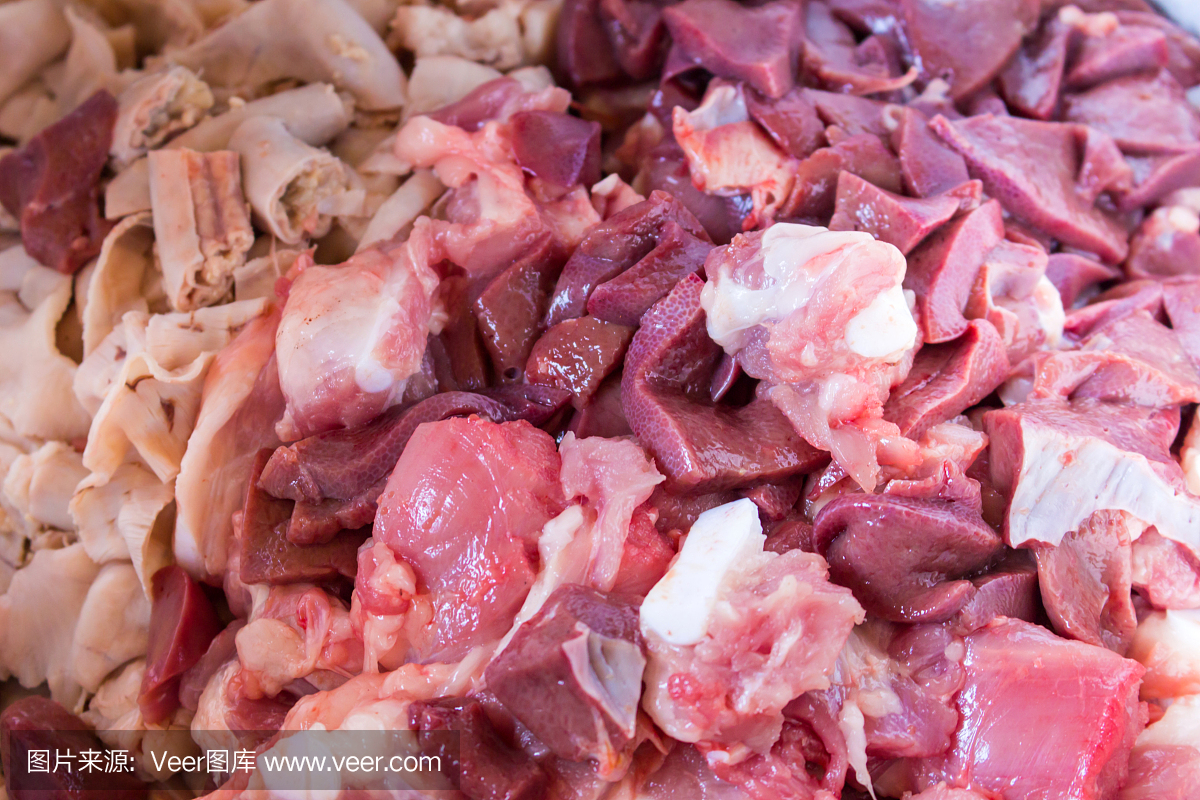 泰国屠宰场的新鲜生猪肉